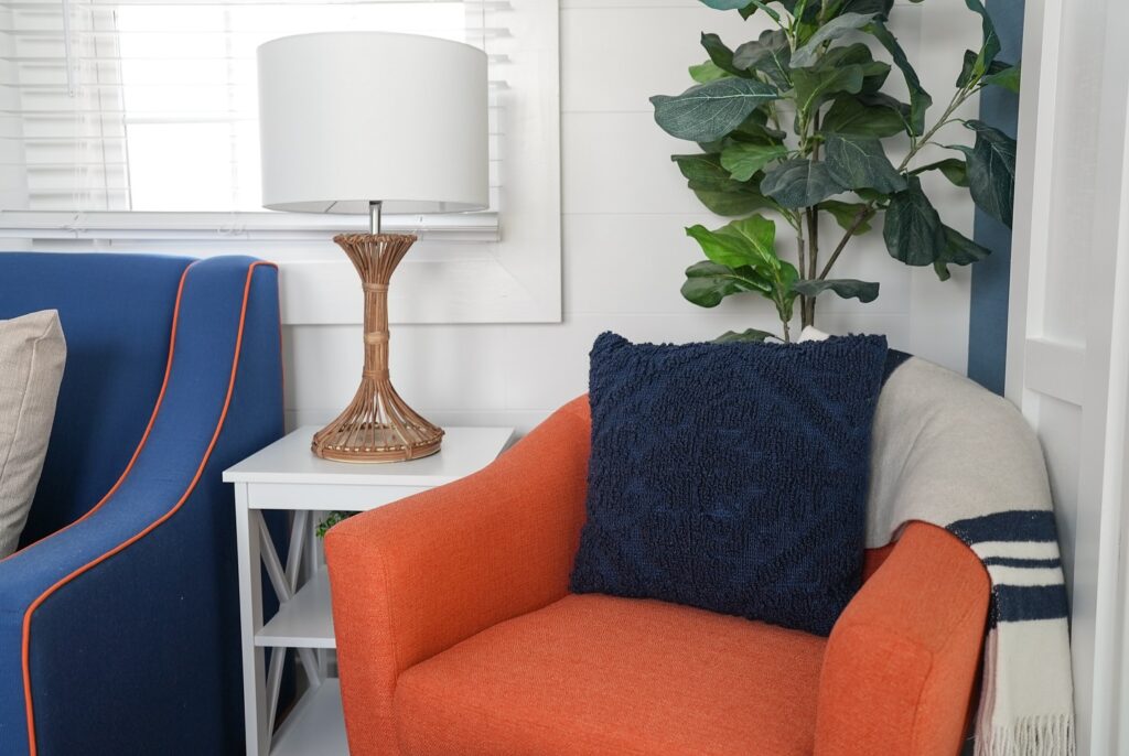 Orange lounge chair