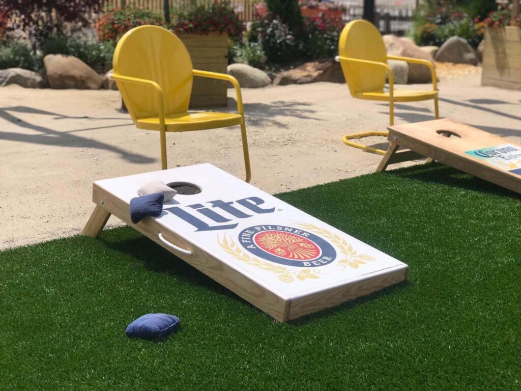 Miller Lite corn hole
